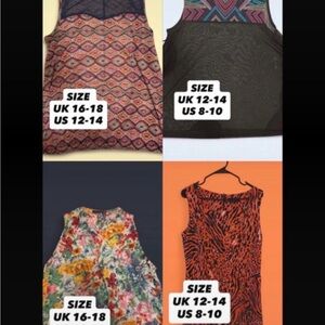 Colorful Patterned Sleeveless Tops